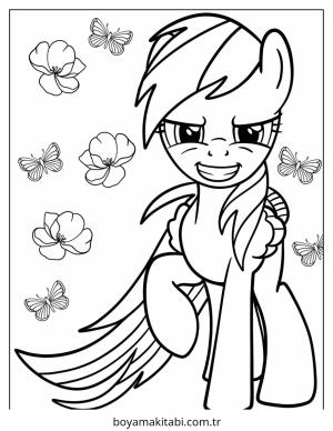 Rainbow Dash boyama sayfası – eğlenceli etkinlik, el becerilerini geliştirir