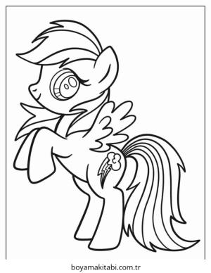 Rainbow Dash boyama sayfası – el becerilerini geliştirir, boyama çalışması