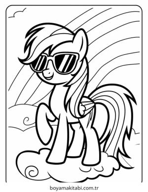 Rainbow Dash boyama sayfası – renkli çizimler, okul öncesi