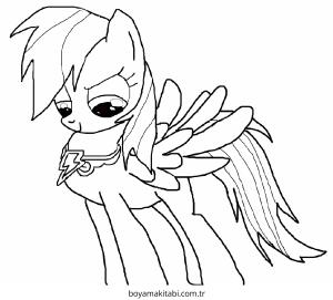 Rainbow Dash boyama sayfası – okul öncesi, evde etkinlik
