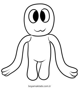 Gökkuşağı Arkadaşları (Rainbow Friends) boyama sayfası – el becerilerini geliştirir, boyama çalışması