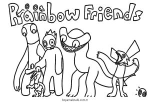 Gökkuşağı Arkadaşları (Rainbow Friends) boyama sayfası – yaratıcılığı geliştirir, keyifli zaman
