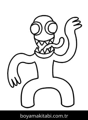 Gökkuşağı Arkadaşları (Rainbow Friends) boyama sayfası – boyama etkinliği, çocuk aktivitesi