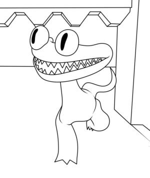 Gökkuşağı Arkadaşları (Rainbow Friends) boyama sayfası,  coloring page, Mavi Gökkuşağı Arkadaşlar Resmi, 