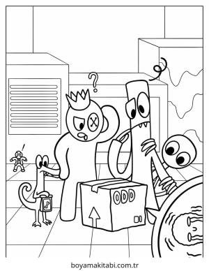 Gökkuşağı Arkadaşları (Rainbow Friends) boyama sayfası – yaratıcılık, eğlenceli etkinlik