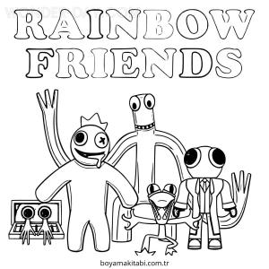 Gökkuşağı Arkadaşları (Rainbow Friends) boyama sayfası – eğitici aktivite, yaratıcılık