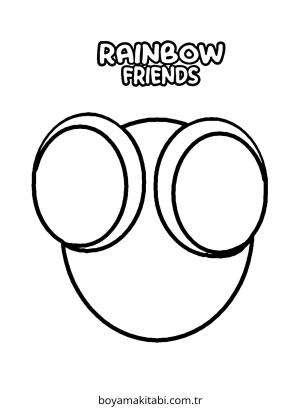 Gökkuşağı Arkadaşları (Rainbow Friends) boyama sayfası – PDF indir, sevimli karakter