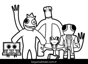 Gökkuşağı Arkadaşları (Rainbow Friends) boyama sayfası – eğitici aktivite, yaratıcılık