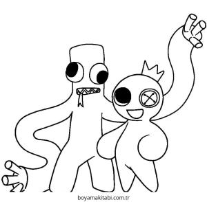 Gökkuşağı Arkadaşları (Rainbow Friends) boyama sayfası – eğitici aktivite, yaratıcılık