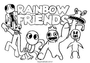 Gökkuşağı Arkadaşları (Rainbow Friends) boyama sayfası – yaratıcılığı geliştirir, keyifli zaman
