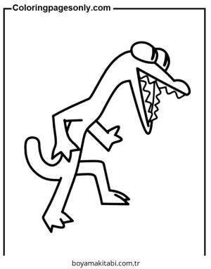 Gökkuşağı Arkadaşları (Rainbow Friends) boyama sayfası – PDF indir, sevimli karakter