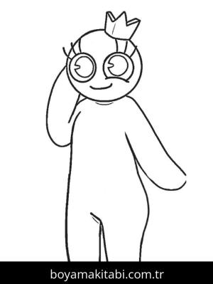 Gökkuşağı Arkadaşları (Rainbow Friends) boyama sayfası – basit çizim, kolay boyama