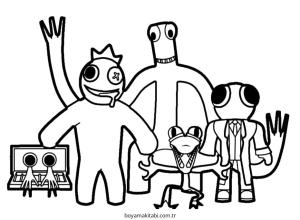 Gökkuşağı Arkadaşları (Rainbow Friends) boyama sayfası – keyifli zaman, renkli çizimler