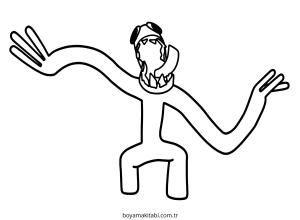 Gökkuşağı Arkadaşları (Rainbow Friends) boyama sayfası – renkli çizimler, okul öncesi