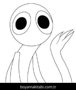 Gökkuşağı Arkadaşları (Rainbow Friends) boyama sayfası – sevimli karakter, sanatsal çalışma