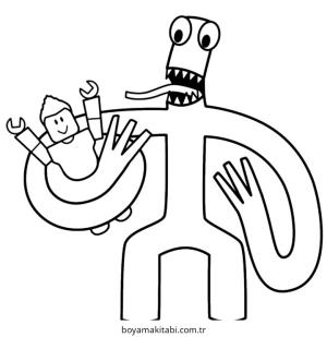 Gökkuşağı Arkadaşları (Rainbow Friends) boyama sayfası – evde etkinlik, ücretsiz yazdır