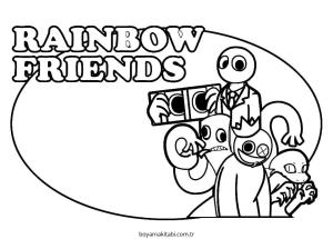 Gökkuşağı Arkadaşları (Rainbow Friends) boyama sayfası – sevimli karakter, sanatsal çalışma