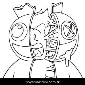 Gökkuşağı Arkadaşları (Rainbow Friends) boyama sayfası – PDF indir, sevimli karakter