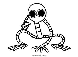 Gökkuşağı Arkadaşları (Rainbow Friends) boyama sayfası – basit çizim, kolay boyama