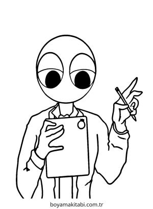 Gökkuşağı Arkadaşları (Rainbow Friends) boyama sayfası – kolay boyama, eğitici aktivite