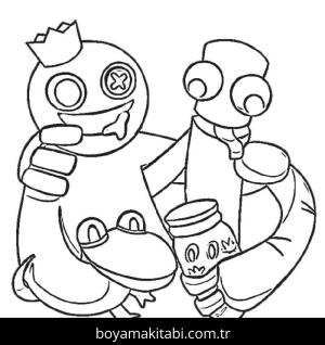 Gökkuşağı Arkadaşları (Rainbow Friends) boyama sayfası – kolay boyama, eğitici aktivite