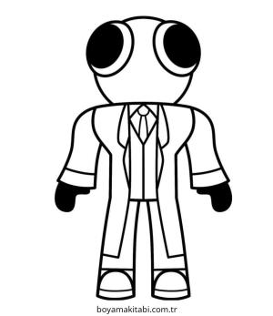 Gökkuşağı Arkadaşları (Rainbow Friends) boyama sayfası – sevimli karakter, sanatsal çalışma