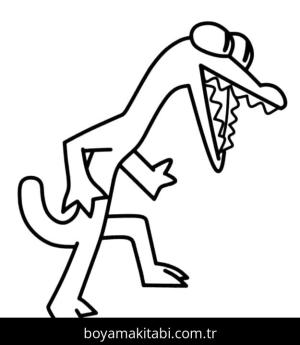 Gökkuşağı Arkadaşları (Rainbow Friends) boyama sayfası – el becerilerini geliştirir, boyama çalışması