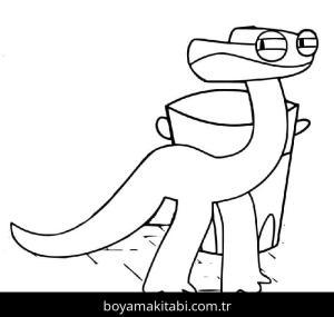 Gökkuşağı Arkadaşları (Rainbow Friends) boyama sayfası – sevimli karakter, sanatsal çalışma