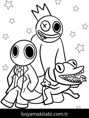 Gökkuşağı Arkadaşları (Rainbow Friends) boyama sayfası – evde etkinlik, ücretsiz yazdır