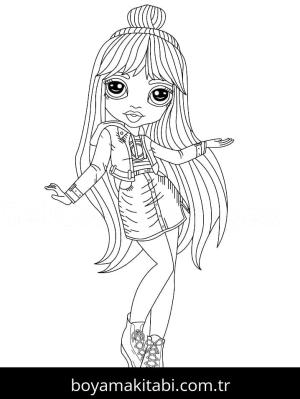Rainbow High boyama sayfası – boyama çalışması, yaratıcılığı geliştirir