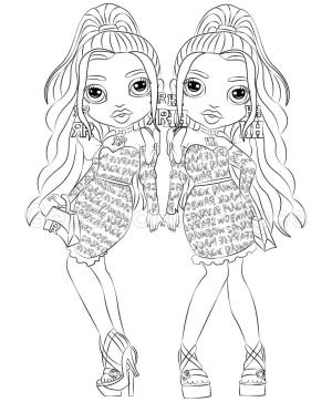 Rainbow High boyama sayfası,  coloring page, Rainbow sevimli Cute Dolls, 