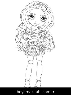 Rainbow High boyama sayfası – çocuklar için, çizgi film temalı