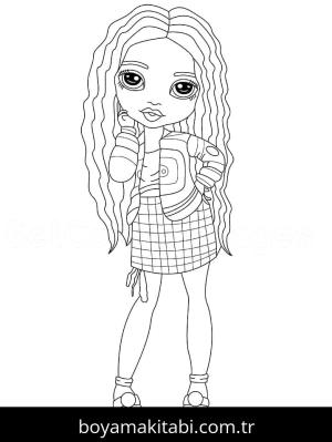 Rainbow High boyama sayfası – kolay boyama, eğitici aktivite