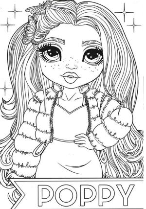 Rainbow High boyama sayfası,  coloring page, Rainbow High Poppy, 