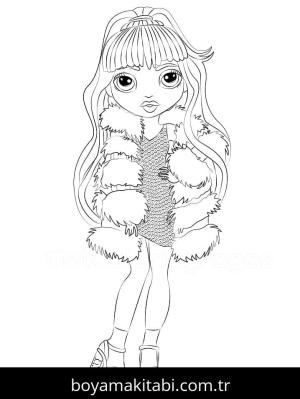 Rainbow High boyama sayfası – çizgi film temalı, basit çizim