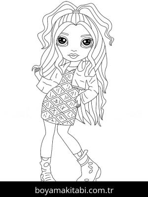 Rainbow High boyama sayfası – sanatsal çalışma, çocuklar için