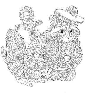 Rakun boyama sayfası, Raccoons coloring page, Yetişkin Rakun, 