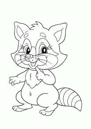 Rakun boyama sayfası, Raccoons coloring page, Küçük Şirin Rakun, 