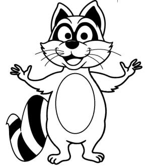 Rakun boyama sayfası, Raccoons coloring page, Mutlu Rakun, 