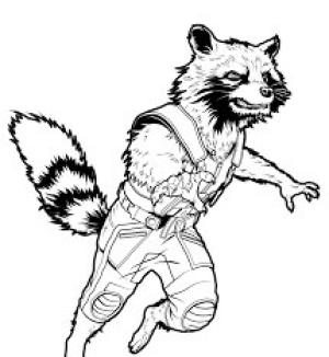 Rakun boyama sayfası, Raccoons coloring page, Kızgın Roket Rakun, 