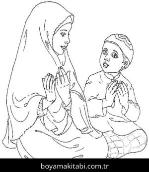 Ramazan Bayramı boyama sayfası – renkli çizimler, okul öncesi