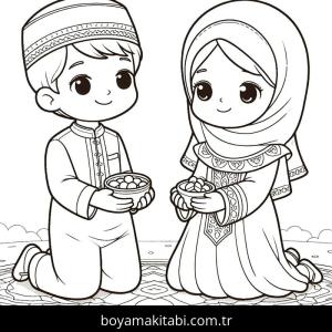 Ramazan Bayramı boyama sayfası – boyama etkinliği, çocuk aktivitesi
