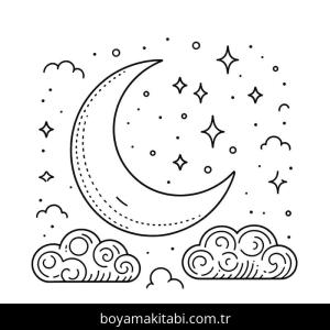 Ramazan Bayramı boyama sayfası – basit çizim, kolay boyama