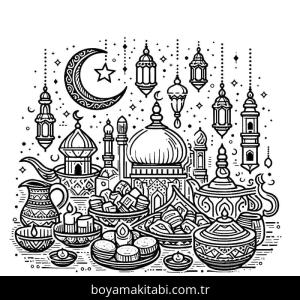 Ramazan Bayramı boyama sayfası – ücretsiz yazdır, boyama etkinliği