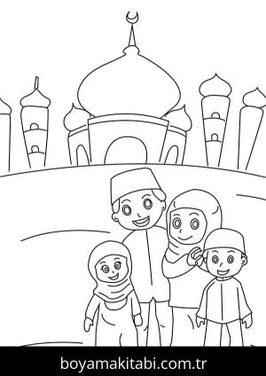 Ramazan Bayramı boyama sayfası – el becerilerini geliştirir, boyama çalışması