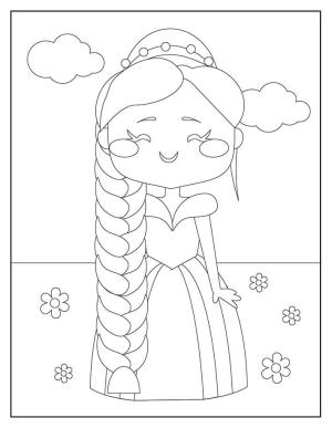 Rapunzel boyama sayfası,  coloring page, Karikatür Rapunzel, 