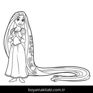 Rapunzel boyama sayfası – eğitici aktivite, yaratıcılık