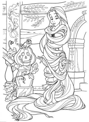 Rapunzel boyama sayfası,  coloring page, Cadılar Bayramı’nda Rapunzel, 