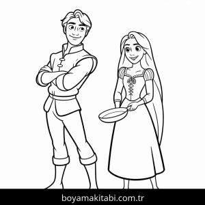 Rapunzel boyama sayfası – sanatsal çalışma, çocuklar için