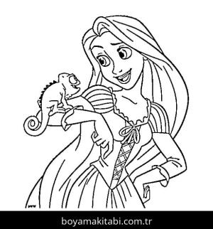 Rapunzel boyama sayfası – eğlenceli etkinlik, el becerilerini geliştirir